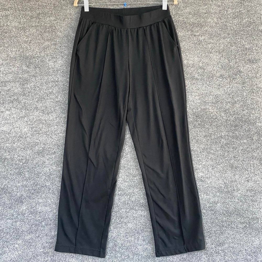 MONDETTA BLACK PERFORMANCE LUXURY PANTS FRONT SEAM STRAIGHT LEG COMFY OFFICE ALT